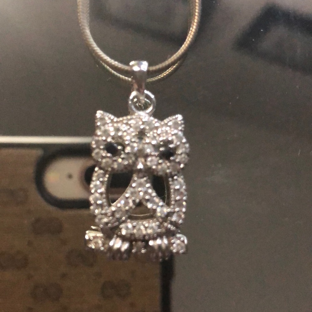 🦉 Silver pendant only cubic zircon NWT